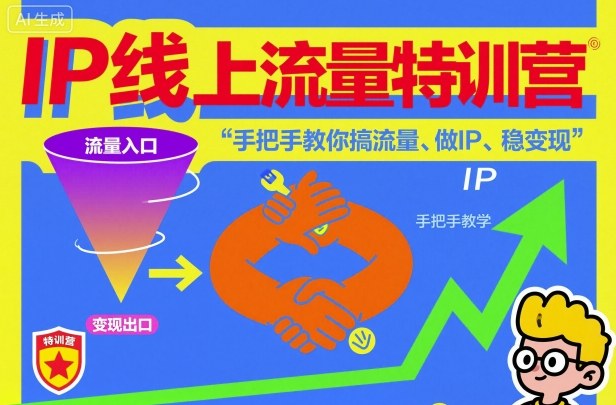 IP线上流量特训营，手把手教你搞流量、做IP、稳变现-佳腾网赚