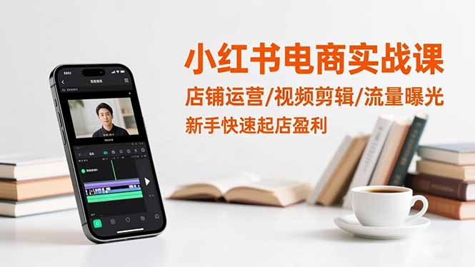 小红书电商实战课：店铺运营/视频剪辑/流量曝光，新手快速起店盈利-佳腾网赚