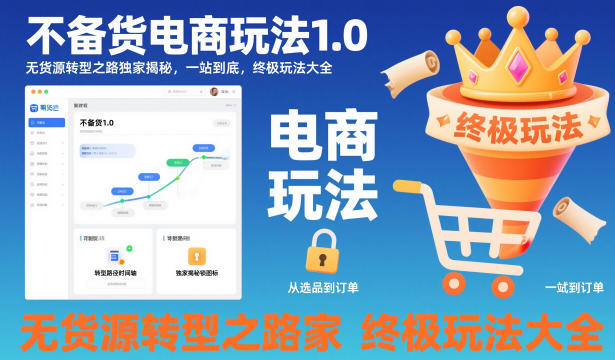 不备货电商玩法1.0，​无货源转型之路独家揭秘，一站到底，终极玩法大全-佳腾网赚