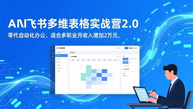 AI+飞书多维表格实战营2.0：零代码自动化办公，适合多职业月收入增加2万元-佳腾网赚