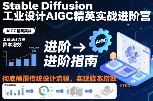 Stable Diffusion工业设计AIGC精英实战进阶营，彻底颠覆传统设计流程，实现降本增效-佳腾网赚