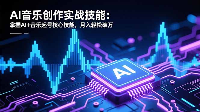 AI音乐创作实战技能：掌握AI+音乐起号核心技能，月入轻松破万-佳腾网赚