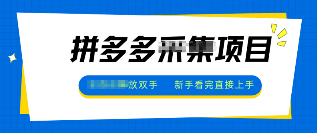 拼多多电商采集，一小时50+，操作简单，零投资-佳腾网赚