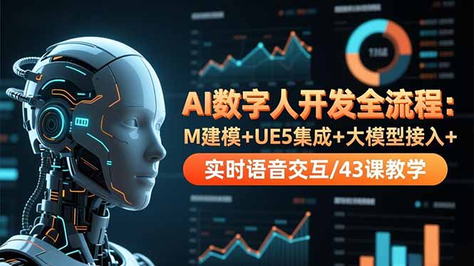 AI数字人开发全流程：M建模+UE5集成+大模型接入+实时语音交互/43课教学-佳腾网赚