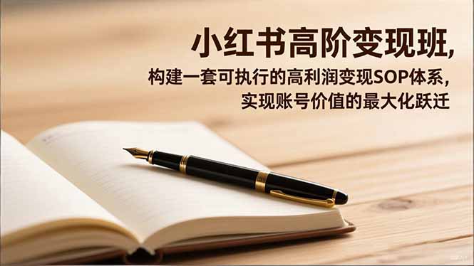 小红书高阶变现班，构建一套可执行的高利润变现SOP体系，实现账号价值的最大化跃迁-佳腾网赚