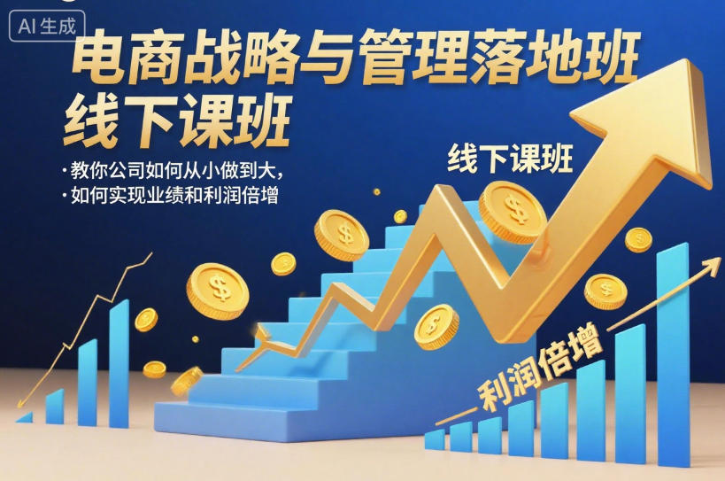 电商战略与管理落地班线下课，教你公司如何从小做到大，如何实现业绩和利润倍增【录音】-佳腾网赚