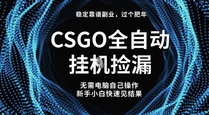 【稳定副业】全球最热门游戏CSGO全自动捡漏，最新玩法，新手小白日入5张+【揭秘】-佳腾网赚