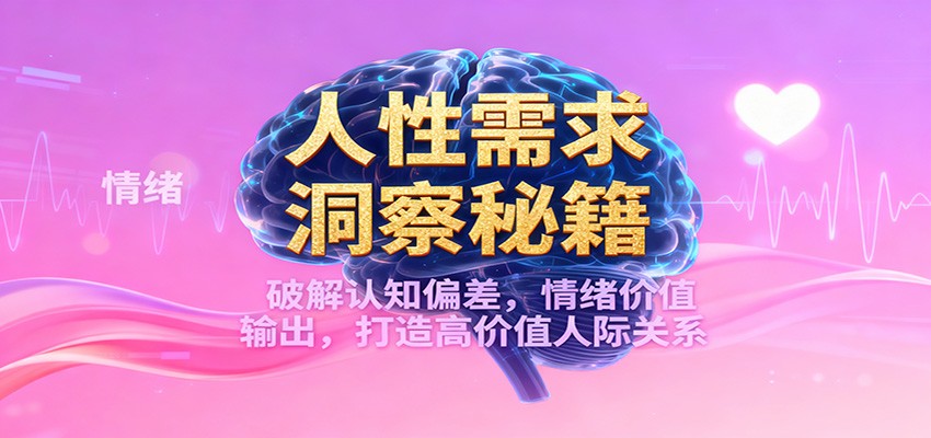人性需求洞察秘籍，破解认知偏差，情绪价值输出，打造高价值人际关系-佳腾网赚