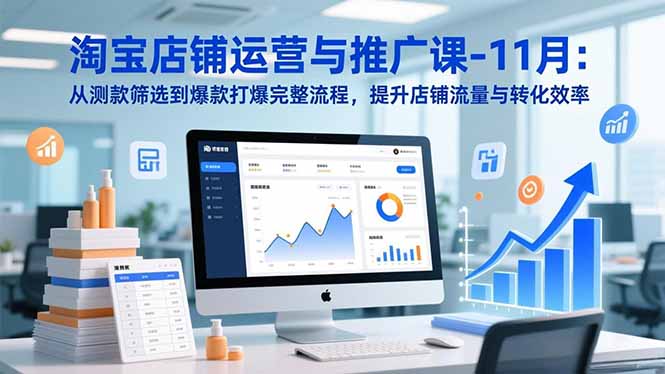 淘宝店铺运营与推广课-11月：从测款筛选到爆款打爆完整流程，提升店铺流量与转化效率-佳腾网赚