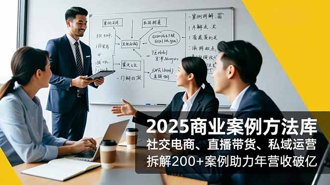 2025商业案例方法库，社交电商、直播带货、私域运营，拆解200+案例助力年营收破亿-佳腾网赚