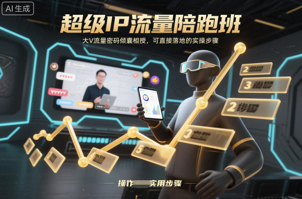超级IP流量陪跑班，大V流量密码倾囊相授，可直接落地的实操步骤-佳腾网赚
