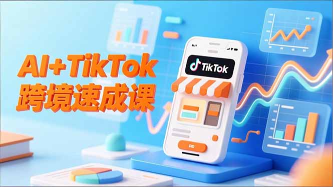 AI+TikTok跨境速成课，智能翻译、店铺定位、流程拆解，7天高效上线运营-佳腾网赚