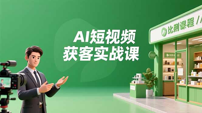 AI短视频获客实战课，数字人创作、实体行业应用、精准引流，30天获取客源月入6万+-佳腾网赚