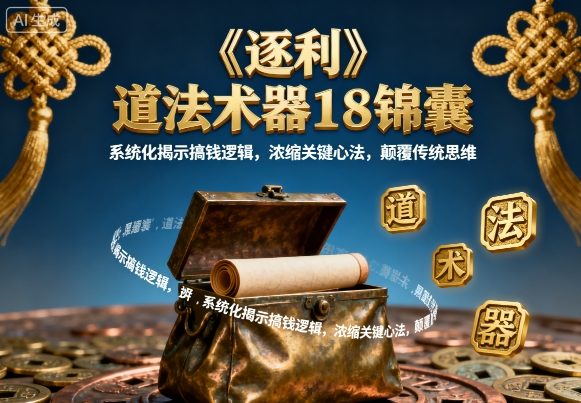 《逐利》道法术器18锦囊，系统化揭示搞钱逻辑，浓缩关键心法，颠覆传统思维(更新)-佳腾网赚