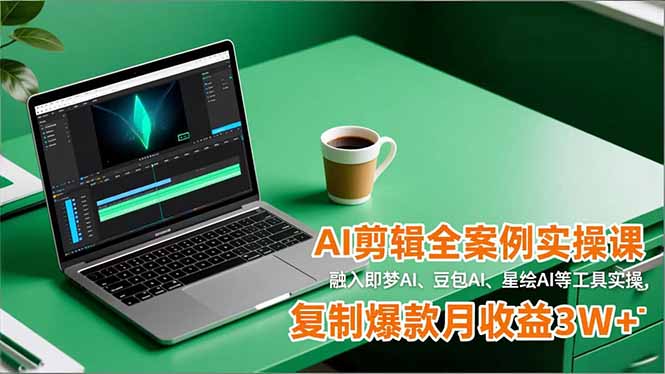 AI剪辑全案例实操课，融入即梦AI、豆包AI、星绘AI等工具实操，复制爆款月收益3W+-佳腾网赚