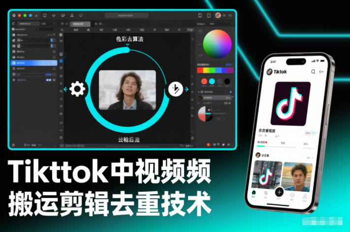 Tiktok中视频纯搬运剪辑去重技术，外来技术，自行测试-佳腾网赚