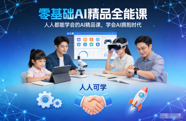 零基础AI精品全能课，人人都能学会的AI精品课，学会AI拥抱时代-佳腾网赚