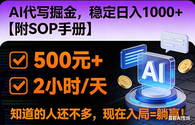 2026风口项目,AI代写掘金，稳定日入1000+，掌握核心技能【附SOP手册】-佳腾网赚