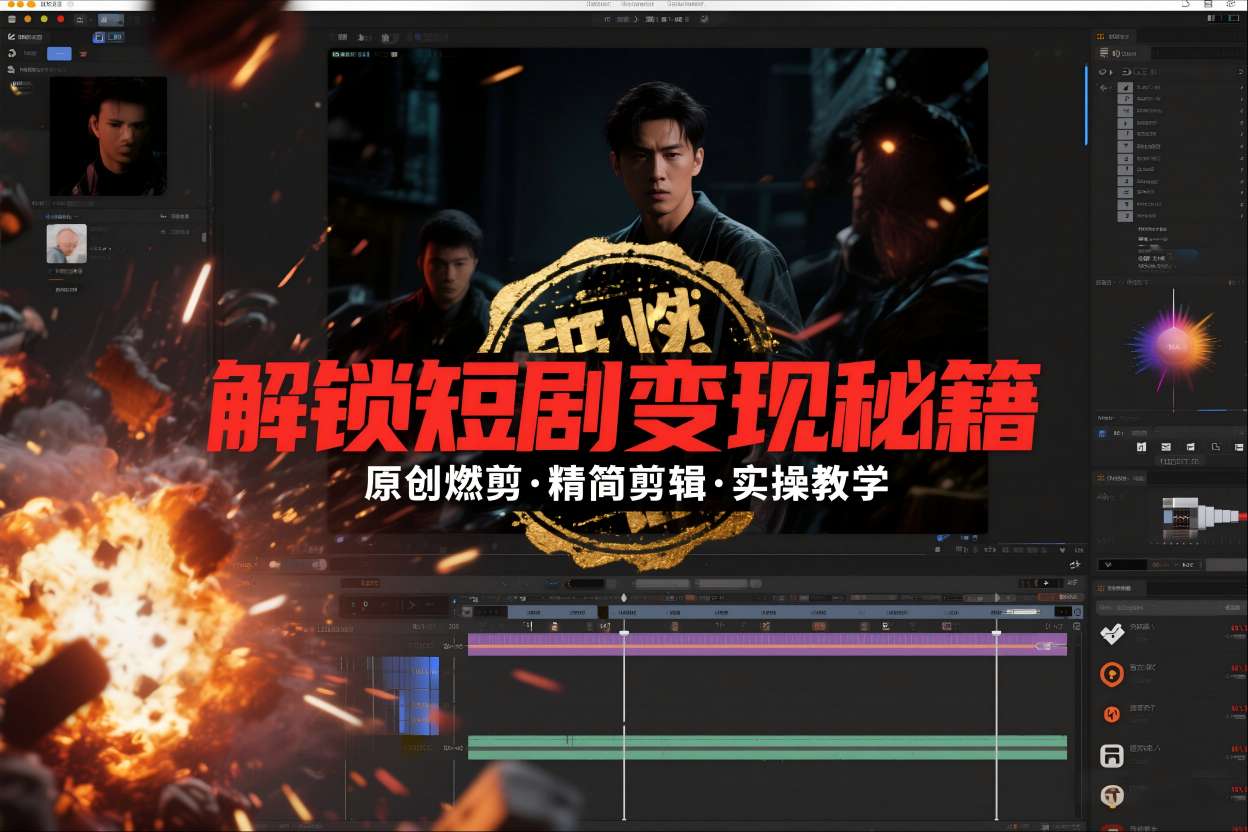 短剧拉新之原创燃剪精简剪辑实操课，解锁短剧变现秘籍-佳腾网赚