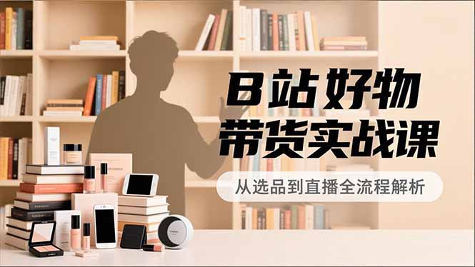 B站好物带货实战课，账号定位、选品拍摄、运营变现，全流程教学，实现UP主月入过万-佳腾网赚