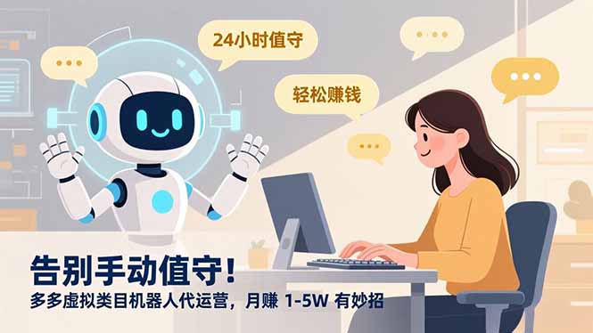 告别手动值守！多多虚拟类目机器人代运营，月赚 1-5W 有妙招-佳腾网赚