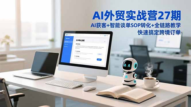 AI外贸实战营27期，AI获客+智能谈单+SOP转化+全链路教学，快速搞定跨境订单-佳腾网赚