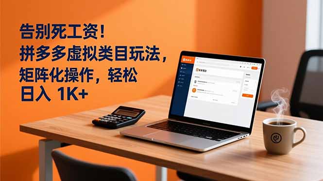 告别死工资！拼多多虚拟类目玩法，矩阵化操作，轻松日入 1K+-佳腾网赚