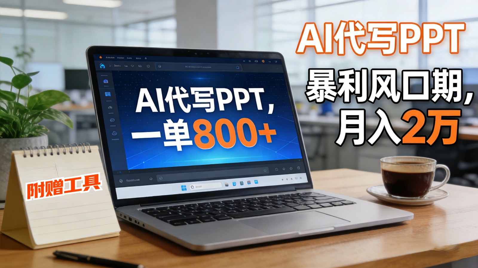 AI 代写做 PPT！一单狂赚 800+，风口期月入 2 万(工具 + 提示词直接送)-佳腾网赚