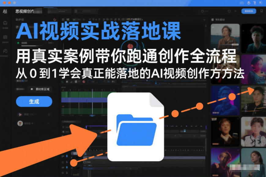 AI视频实战落地课，用真实案例带你跑通创作全流程，从0到1学会真正能落地的AI视频创作方法-佳腾网赚