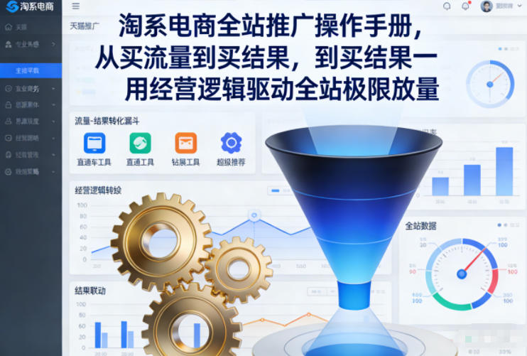 淘系电商全站推广操作手册，从买流量到买结果一用经营逻辑驱动全站极限放量-佳腾网赚