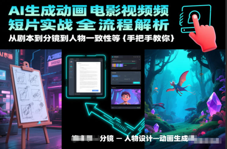 AI生成动画电影视频短片实战全流程解析，从剧本到分镜到人物一致性等手把手教你-佳腾网赚