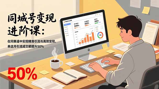同城号变现进阶课：在同城赛道中实现精准引流与高效变现，单店月引流成交额提升50%-佳腾网赚