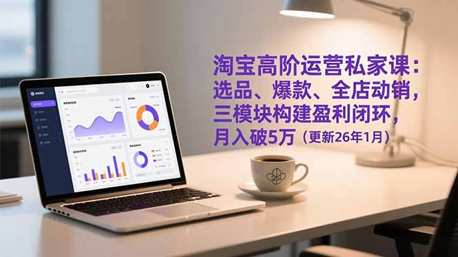 淘宝高阶运营私家课：选品、爆款、全店动销，三模块构建盈利闭环，月入破5万(更新26年1月-佳腾网赚