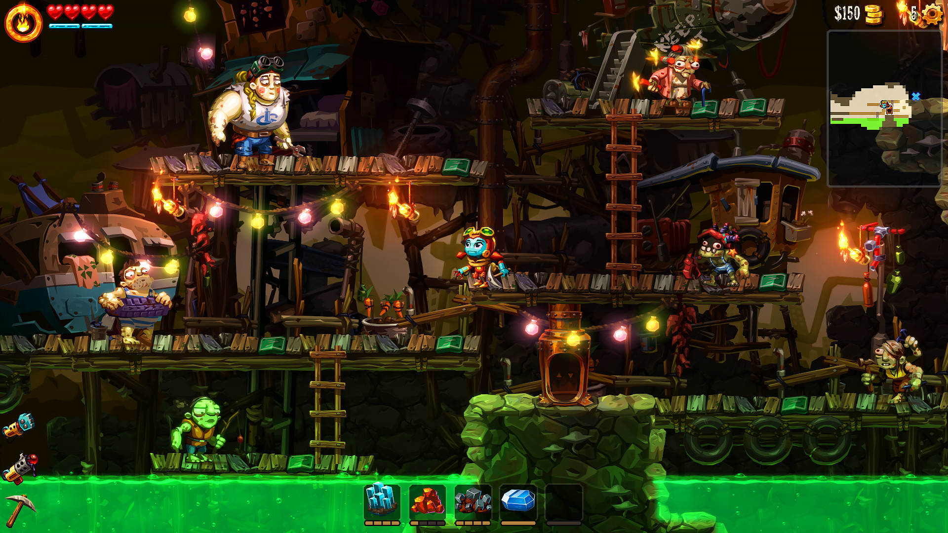 《蒸汽世界 挖掘2 SteamWorld Dig2》Switch中文版NSP下载 – 含4.1.1补丁-佳腾网赚