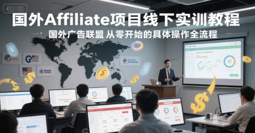 国外Affiliate项目线下实训教程，国外广告联盟从零开始的具体操作全流程-佳腾网赚