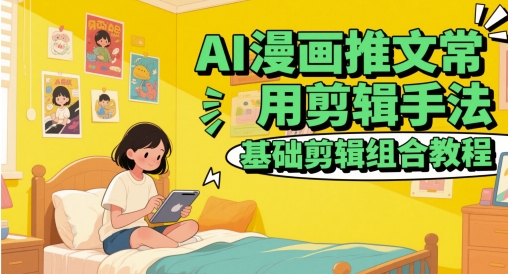 AI漫画推文常用剪辑手法，基础剪辑组合教程-佳腾网赚