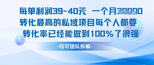 每单利润40一个月7k+转化最高的私域项目，每个人都要的产品转化率已经能做到100%-佳腾网赚
