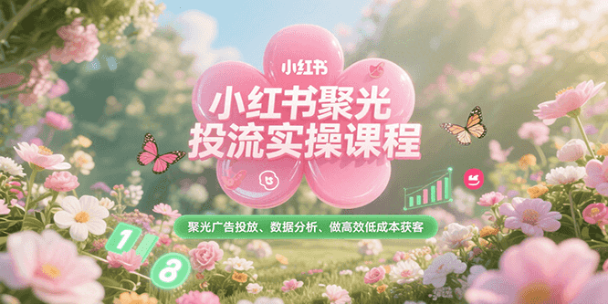 小红书聚光投流实操课程，聚光广告投放、数据分析、做高效低成本获客-佳腾网赚