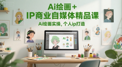 Ai绘画+IP商业自媒体精品课，Ai绘画实操，个人ip打造-佳腾网赚