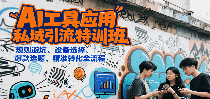 AI工具应用私域引流特训班，规则避坑、设备选择、爆款选题、精准转化全流程-佳腾网赚