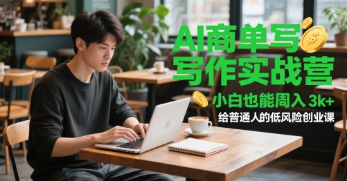 AI商单写作实战营，小白也能周入3k+，给普通人的低风险创业课-佳腾网赚