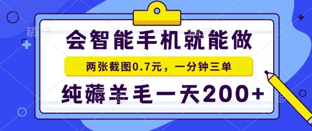 2025年零撸手机项目，二十秒一单，纯薅羊毛，一天200+做就有【揭秘】-佳腾网赚