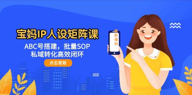 宝妈IP人设矩阵课：ABC号搭建，批量SOP，私域转化高效闭环-佳腾网赚