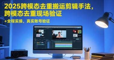 2025跨模态去重搬运剪辑手法，跨模态去重现场验证 +全程实操，真实账号验证-佳腾网赚