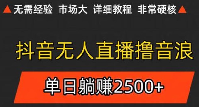 抖音无人直播6.0 简单无脑可矩阵 每天两小时轻松躺赚500+-佳腾网赚