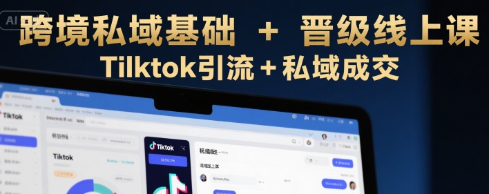 跨境私域基础+晋级线上课，Tilktok引流+私域成交-佳腾网赚