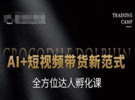 AI+短视频带货新范式，全方位达人孵化课-佳腾网赚