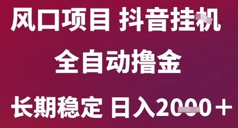 风口项目，六月最新玩法抖音无人挂G，全自动撸金，长期稳定 日入2k+【揭秘】-佳腾网赚