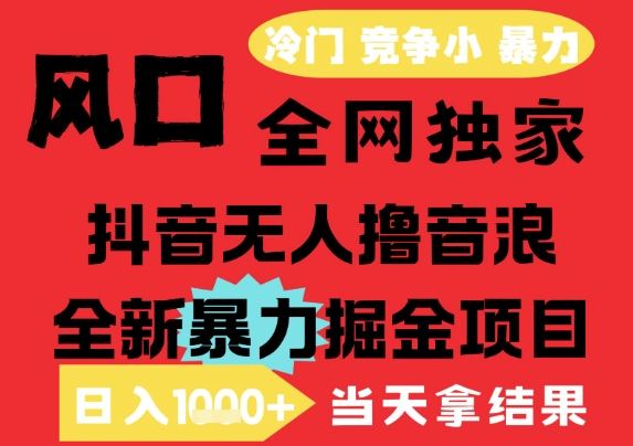 25年6月高爆抖音无人直播最新撸音浪掘金项目，解放双手小白可做，无脑日入1k+，门槛低【揭秘】-佳腾网赚