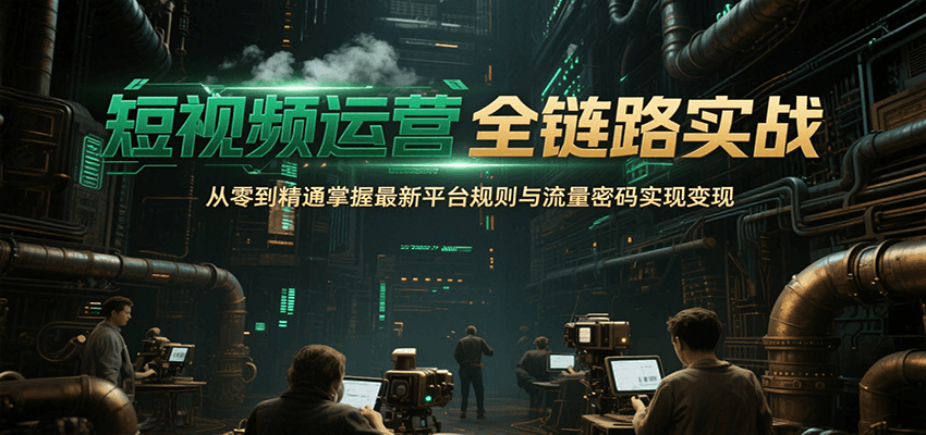 短视频运营全链路实战，从零到精通掌握最新平台规则与流量密码实现变现-佳腾网赚